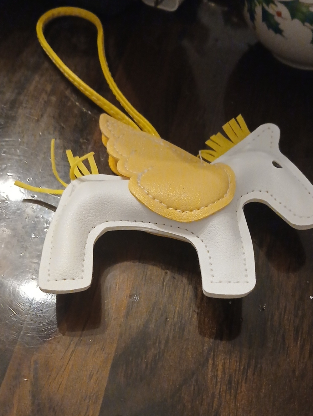 White and Yellow Unicorn Bag Charm
